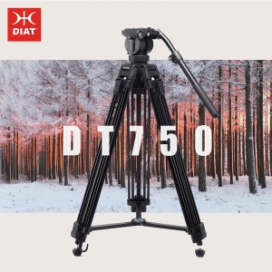 DIAT nyt DT750 videokamera understøtter stativ tre sektioner 1,7 meter højt DSLR tungt stativ